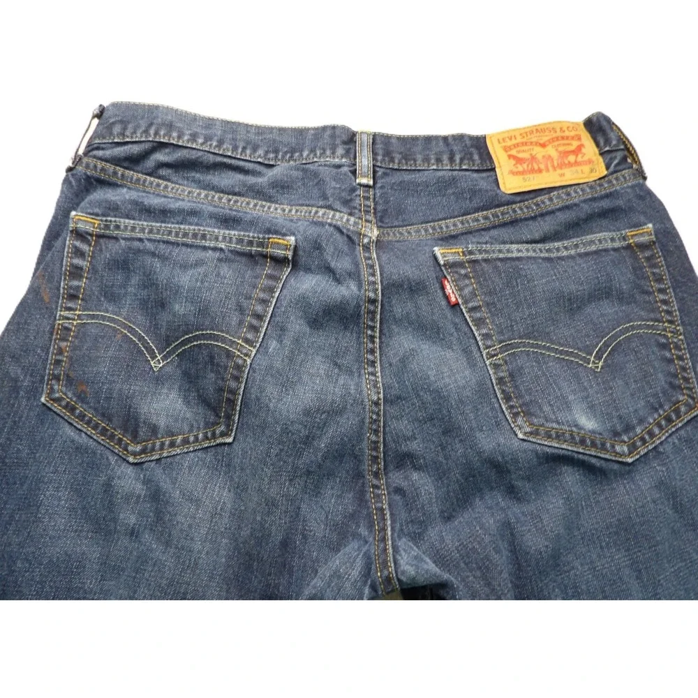 Levi's 527 Slim Boot Cut Jeans Men 34x30 Dark Wash Denim Pants Blue 100% Cotton